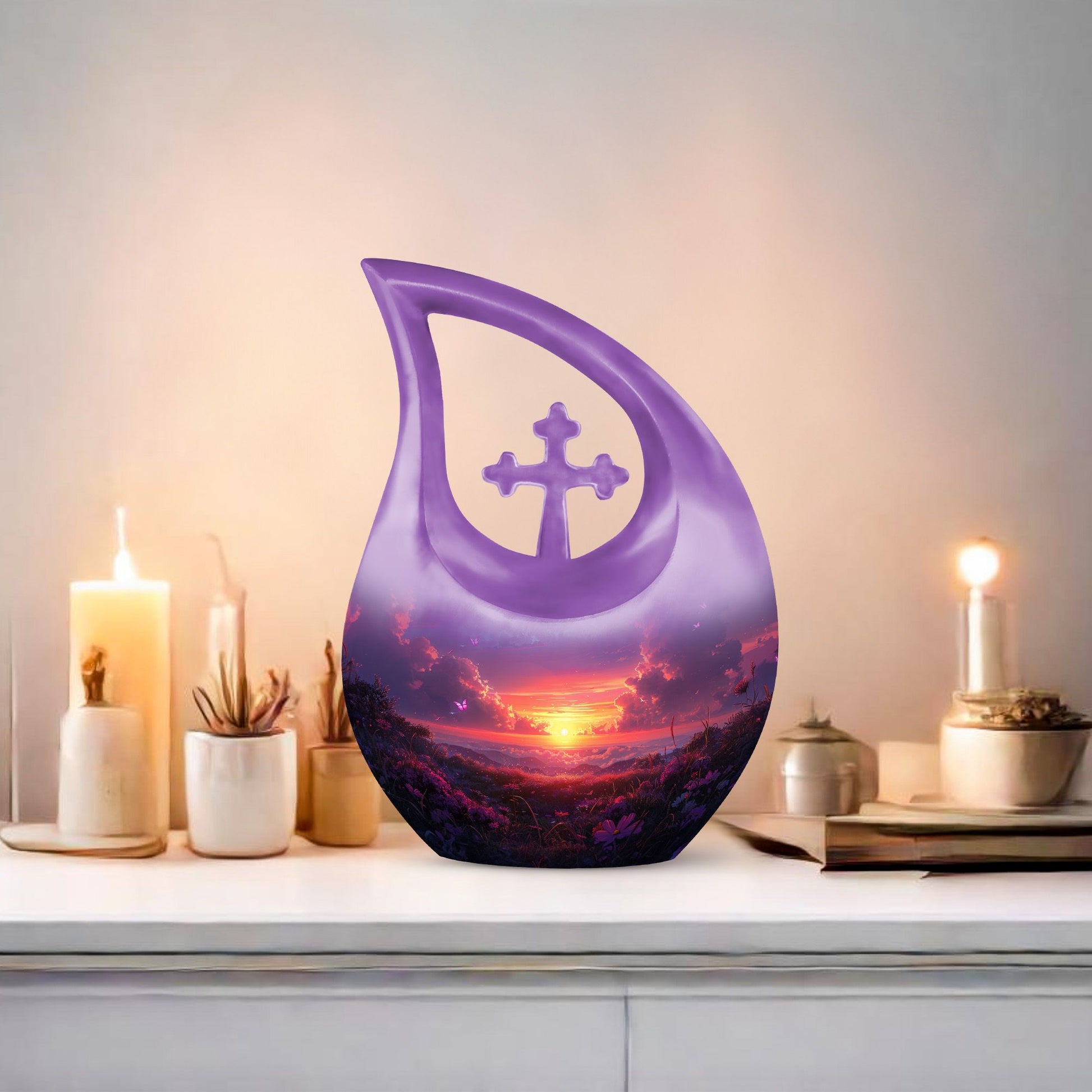 Purple Meadow Urns For Ashes - Large Adult Urn