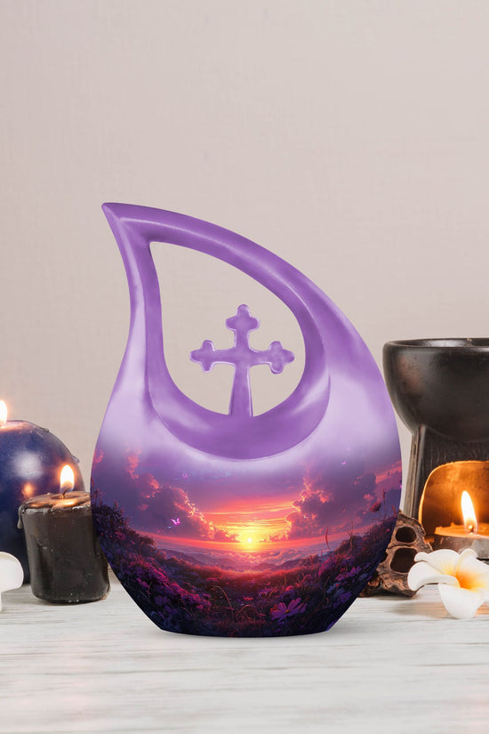 Purple Meadow Urns For Ashes - Large Adult Urn