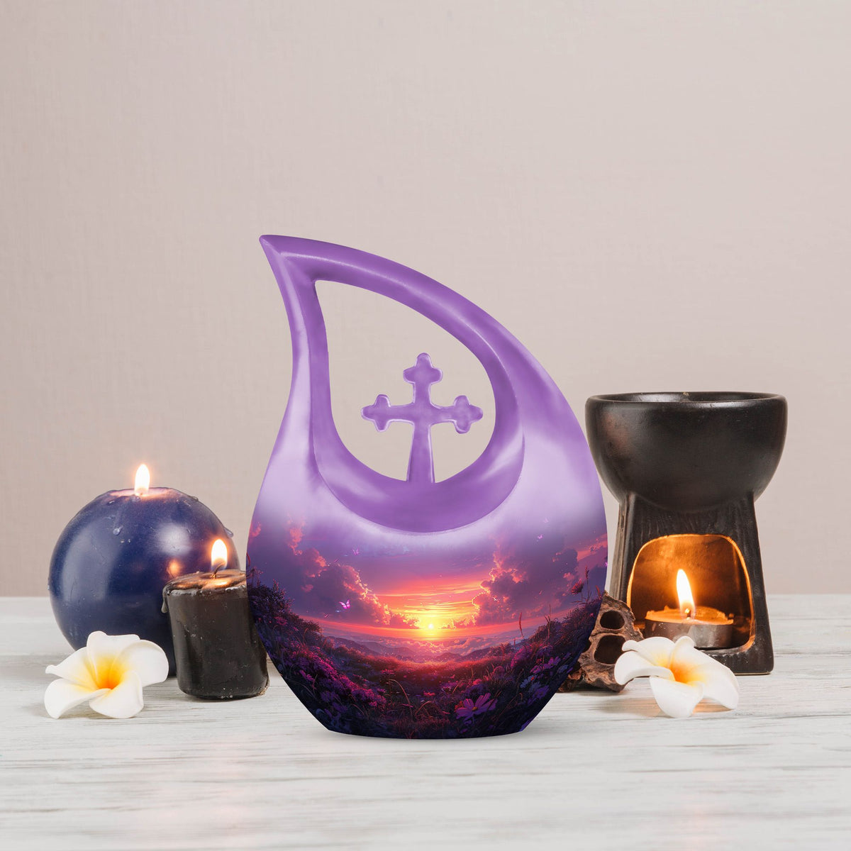 Purple Meadow Urns For Ashes - Large Adult Urn