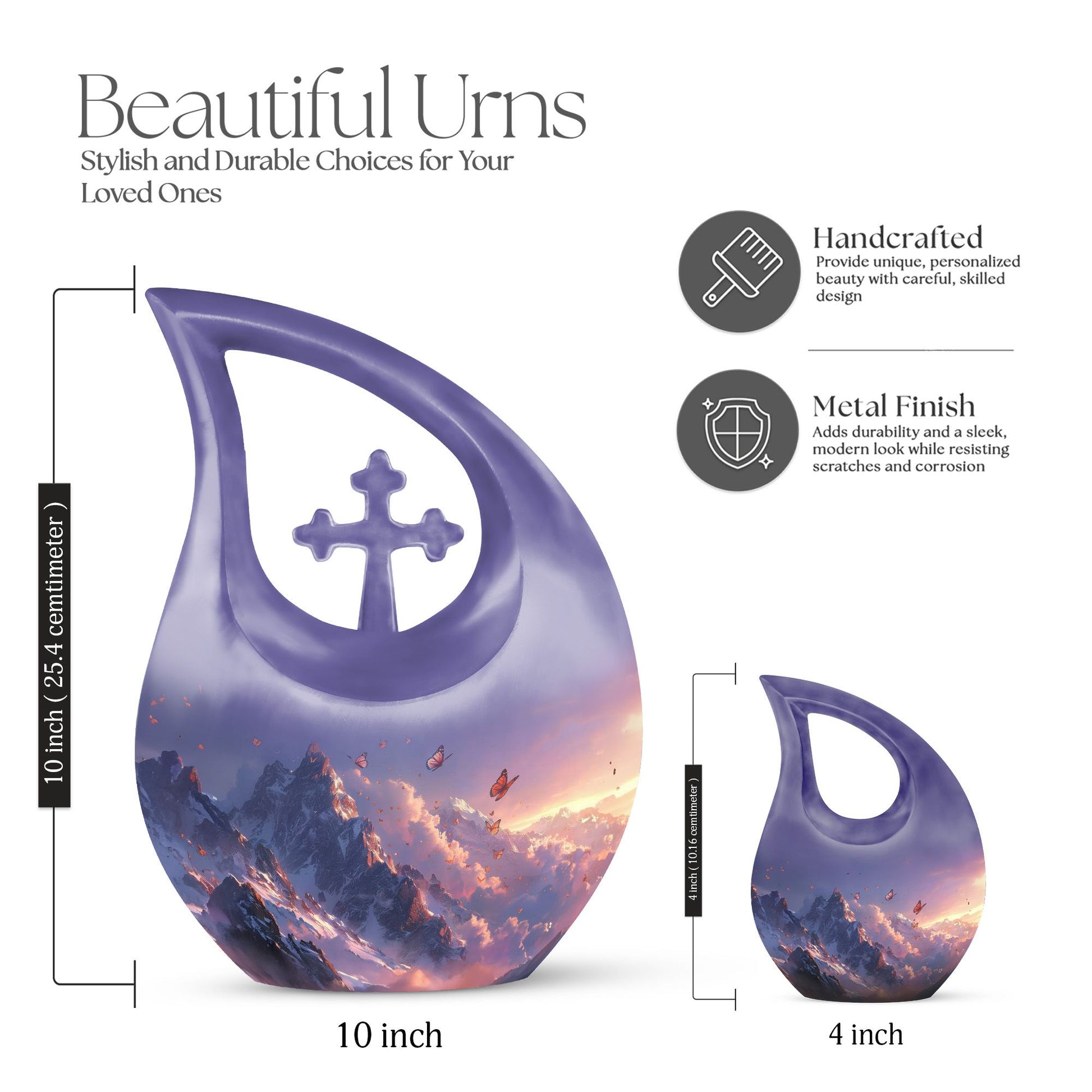 Purple Meadow Urns For Ashes - Large Urn Human Ashes