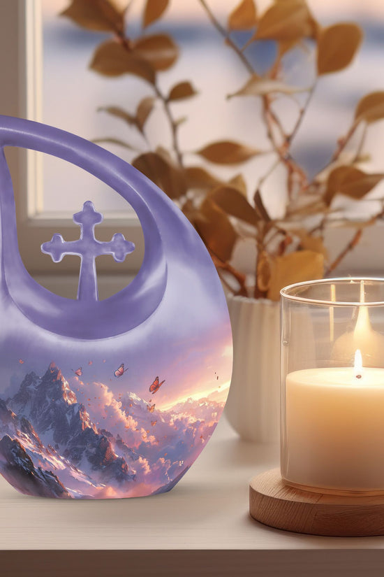 Purple Meadow Urns For Ashes - Large Urn Human Ashes