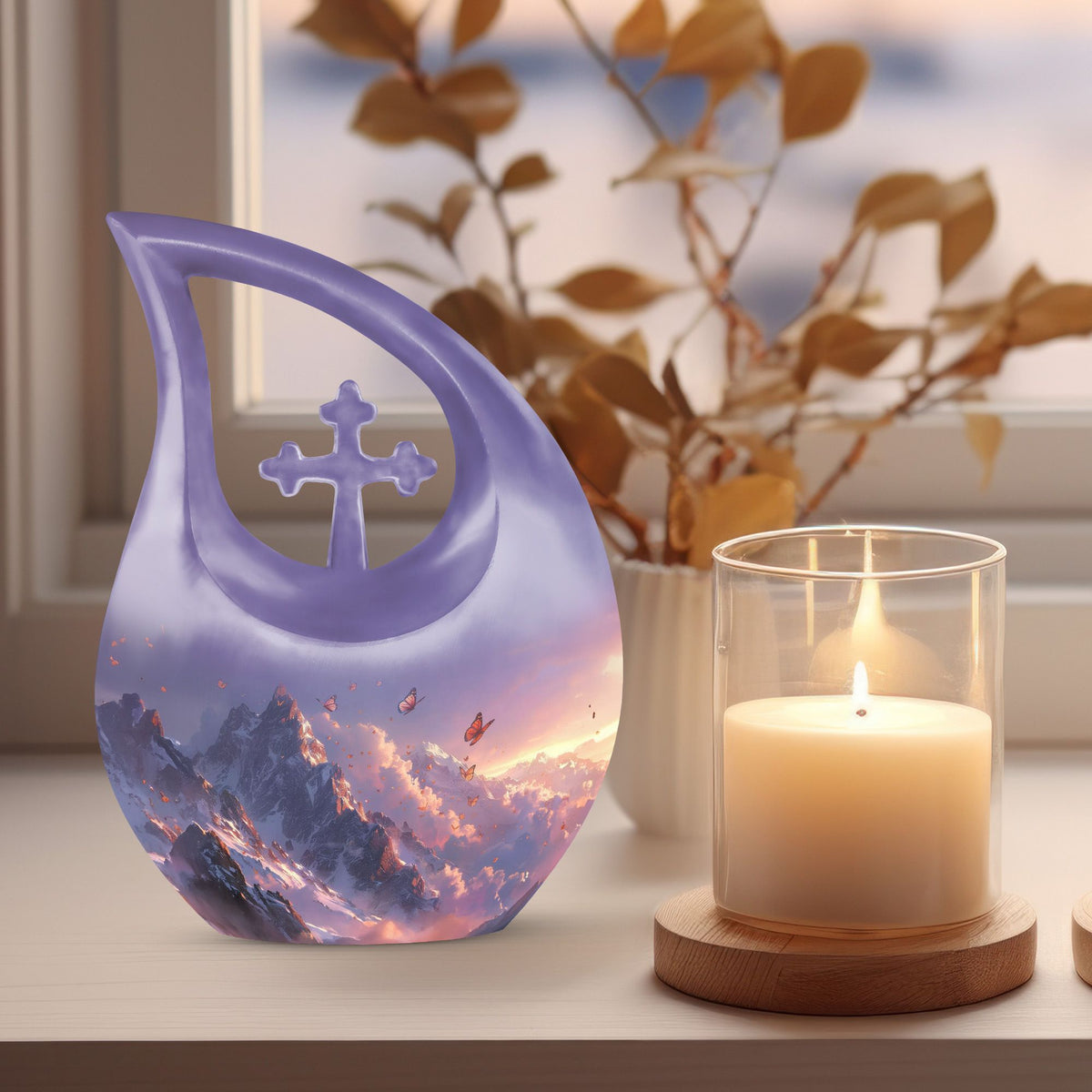 Purple Meadow Urns For Ashes - Large Urn Human Ashes