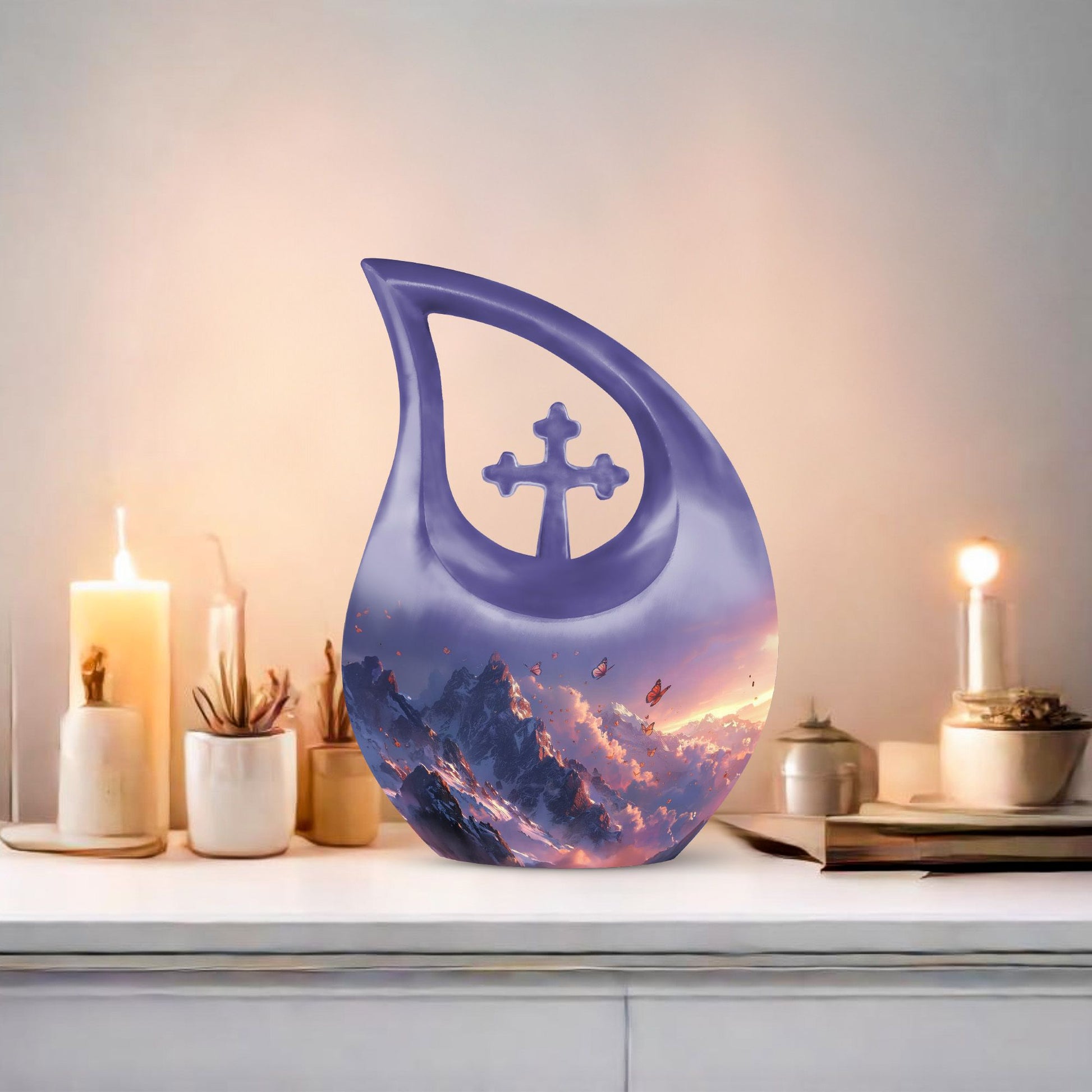 Purple Meadow Urns For Ashes - Large Urn Human Ashes