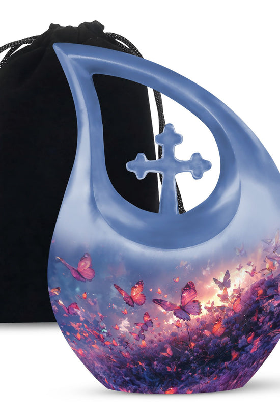 Purple Meadow Urns For Ashes - Large Decorative Urn For Human Ashes
