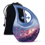 Purple Meadow Urns For Ashes - Large Decorative Urn For Human Ashes