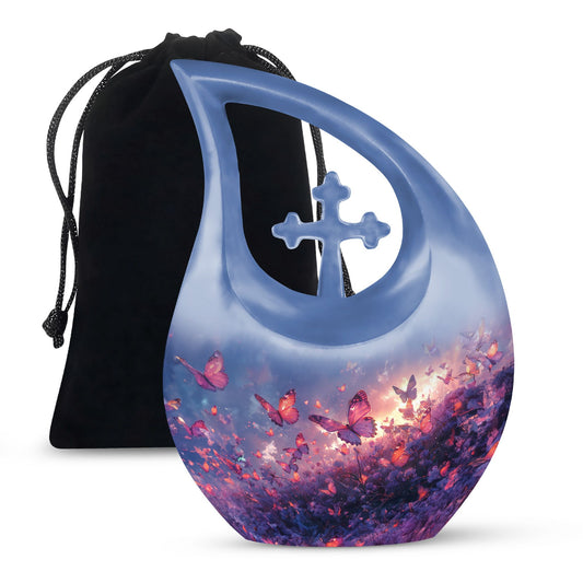 Purple Meadow Urns For Ashes - Large Decorative Urn For Human Ashes