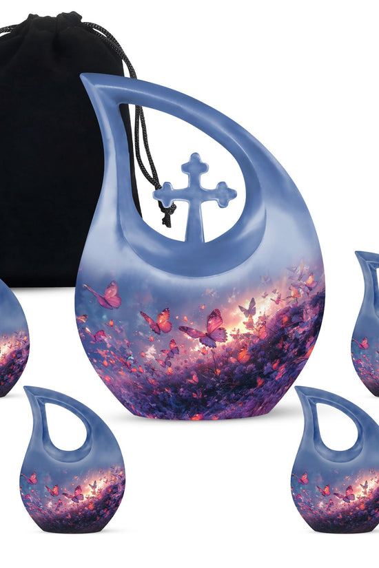 Purple Meadow Urns For Ashes - Large Decorative Urn For Human Ashes