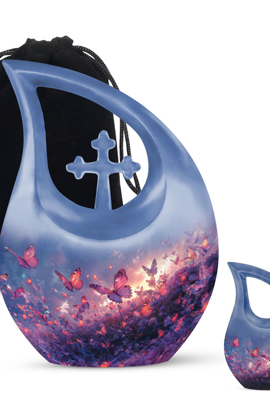 Purple Meadow Urns For Ashes - Large Decorative Urn For Human Ashes