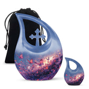 Purple Meadow Urns For Ashes - Large Decorative Urn For Human Ashes