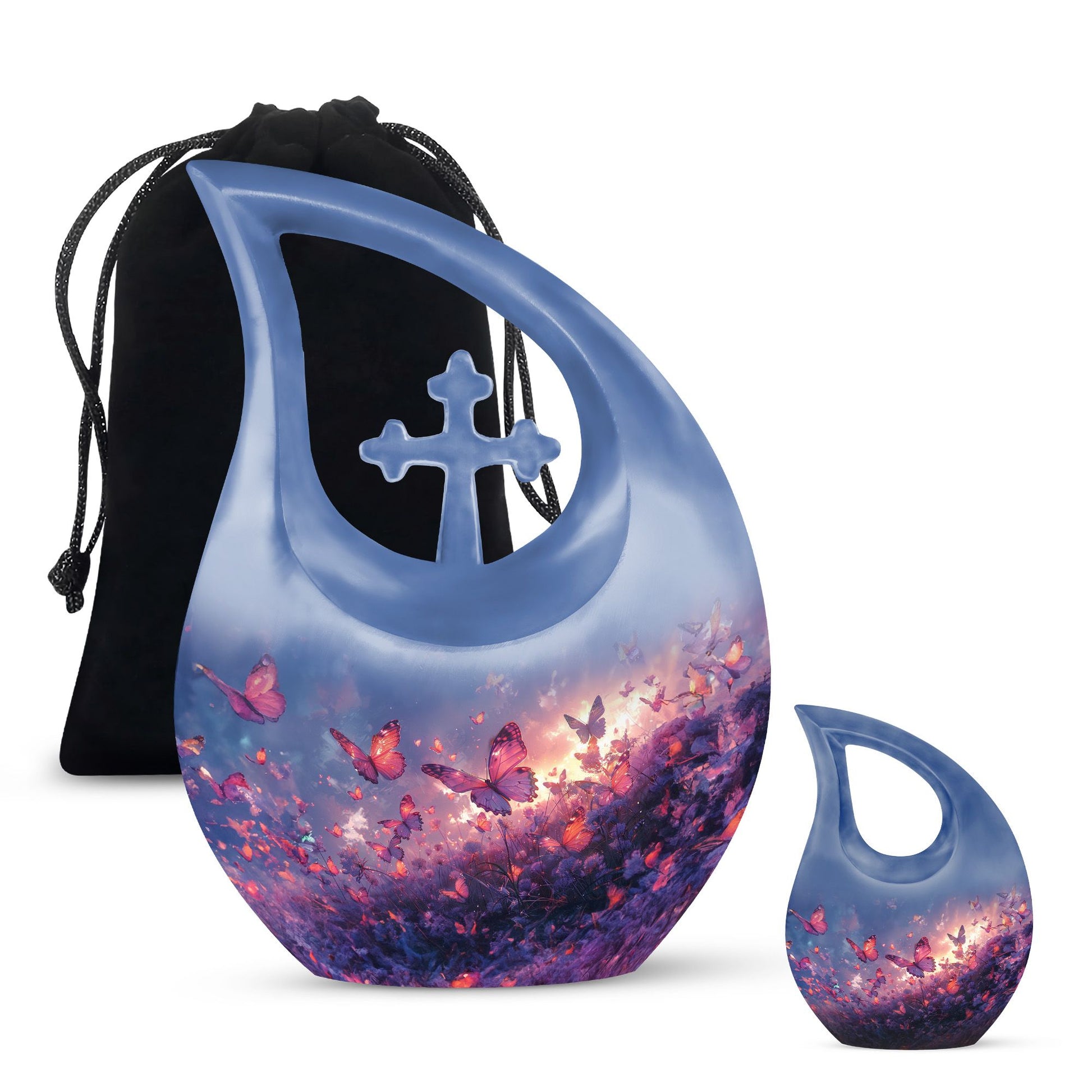 Purple Meadow Urns For Ashes - Large Decorative Urn For Human Ashes