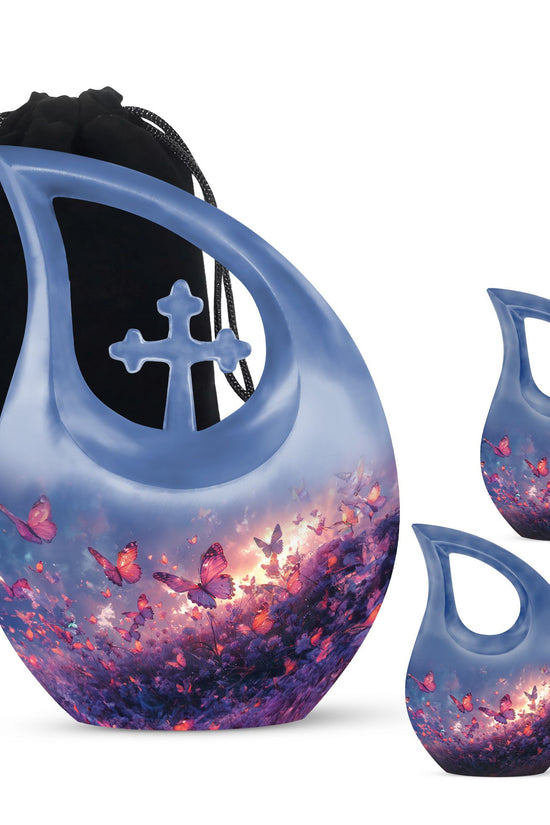 Purple Meadow Urns For Ashes - Large Decorative Urn For Human Ashes
