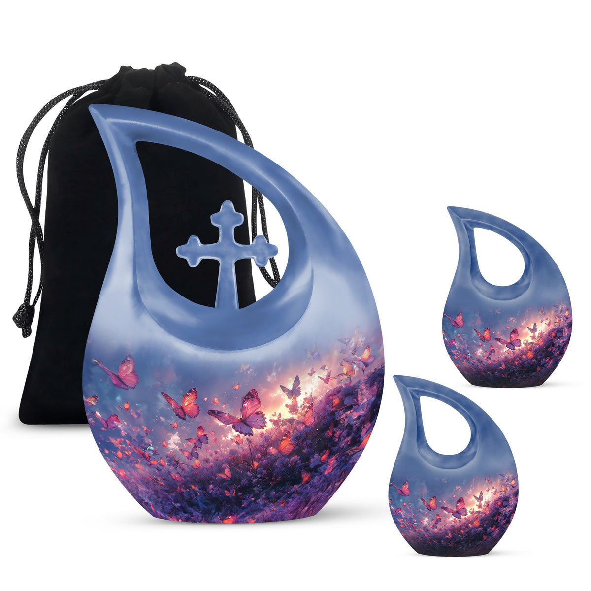 Purple Meadow Urns For Ashes - Large Decorative Urn For Human Ashes