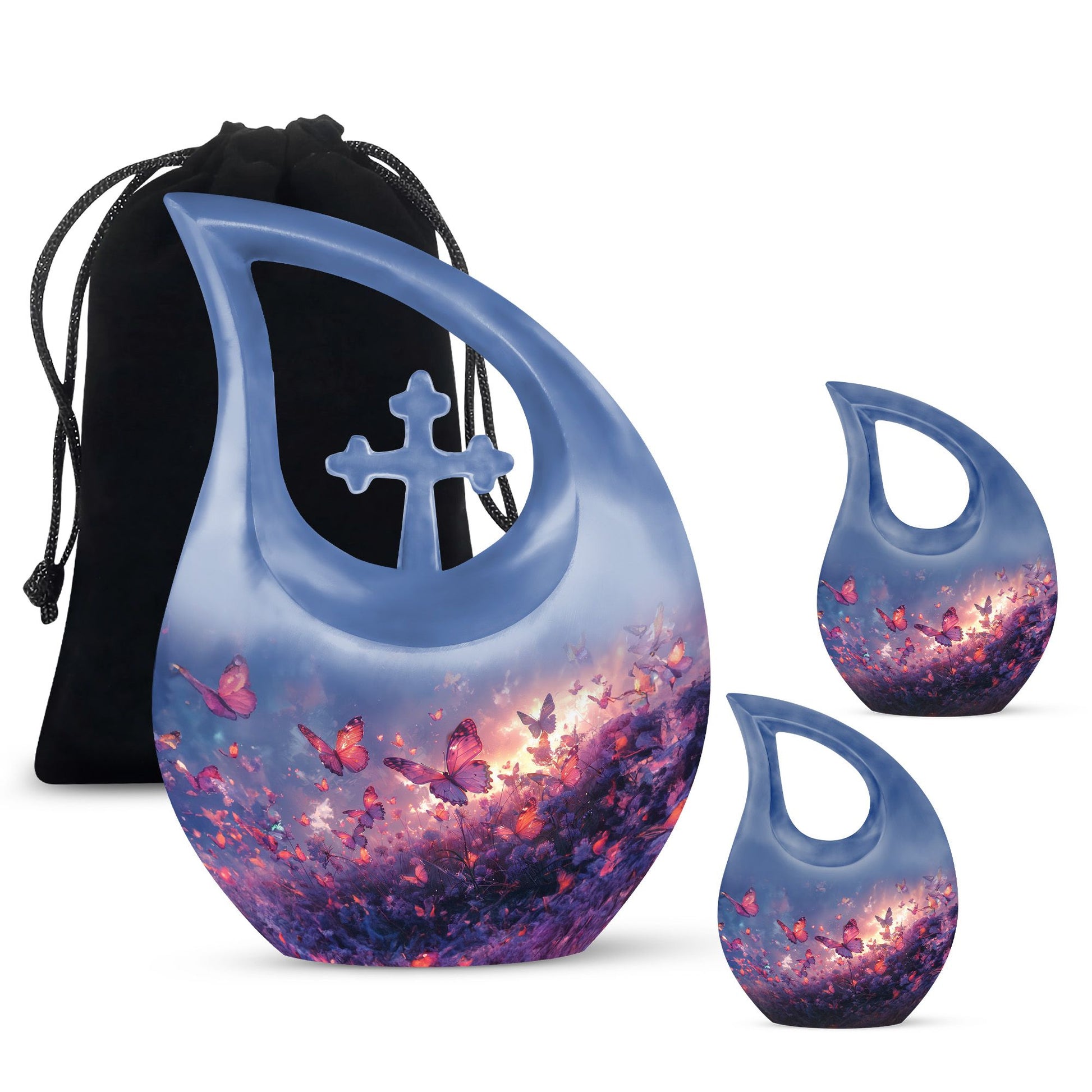 Purple Meadow Urns For Ashes - Large Decorative Urn For Human Ashes