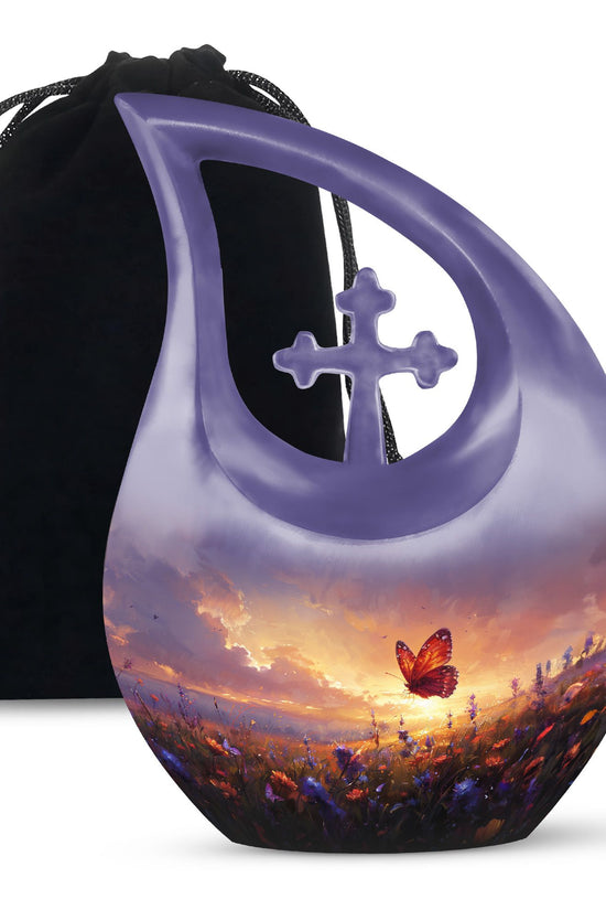 Purple Meadow Urns For Ashes - Small Urn For Ashes For Women