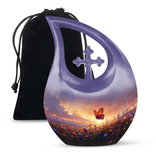 Purple Meadow Urns For Ashes - Small Urn For Ashes For Women