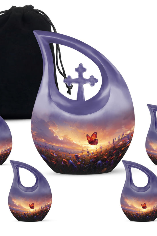 Purple Meadow Urns For Ashes - Small Urn For Ashes For Women