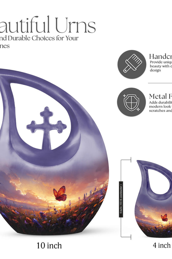 Purple Meadow Urns For Ashes - Small Urn For Ashes For Women