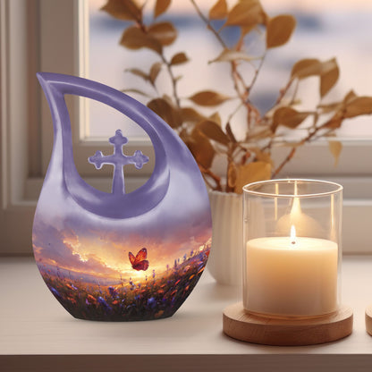 Purple Meadow Urns For Ashes - Small Urn For Ashes For Women