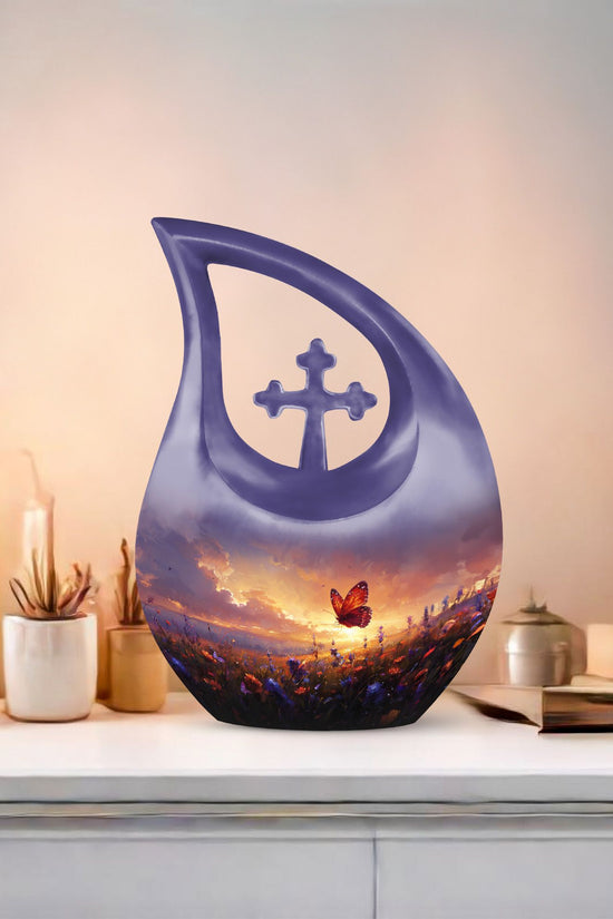 Purple Meadow Urns For Ashes - Small Urn For Ashes For Women
