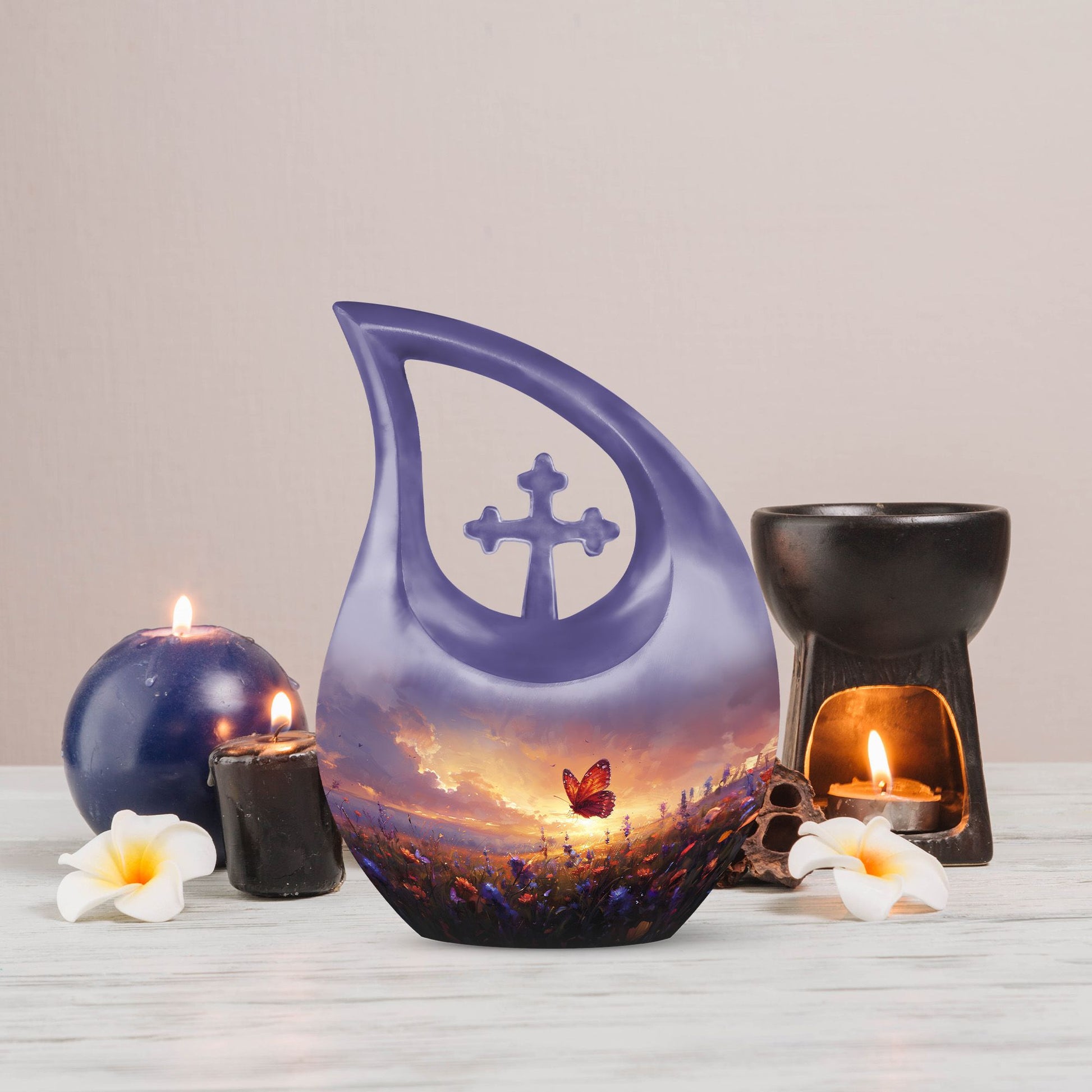 Purple Meadow Urns For Ashes - Small Urn For Ashes For Women