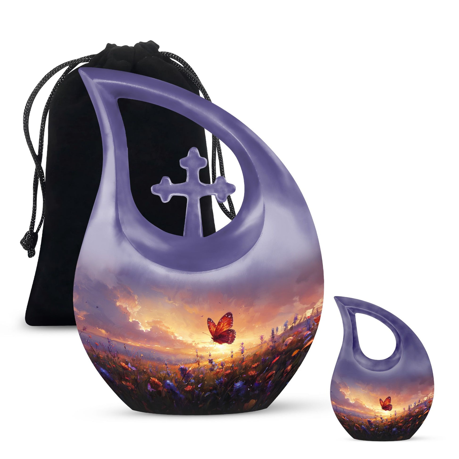 Purple Meadow Urns For Ashes - Small Urn For Ashes For Women