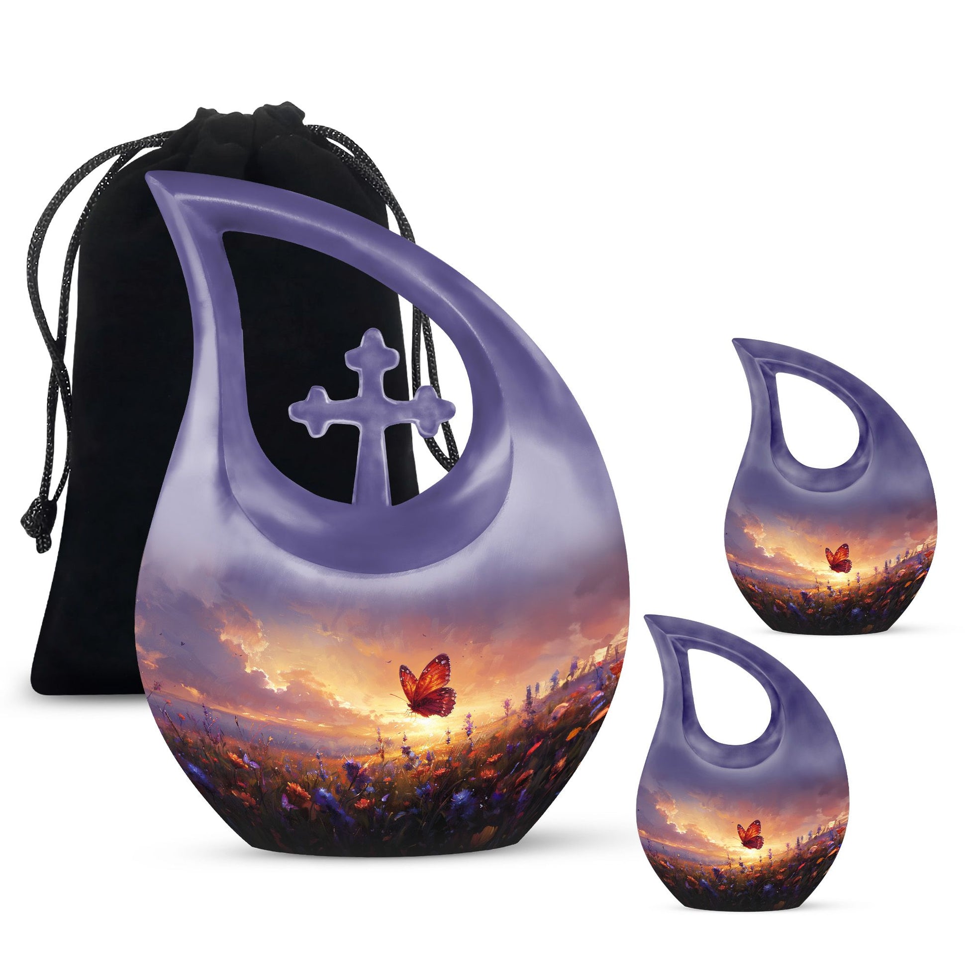 Purple Meadow Urns For Ashes - Small Urn For Ashes For Women