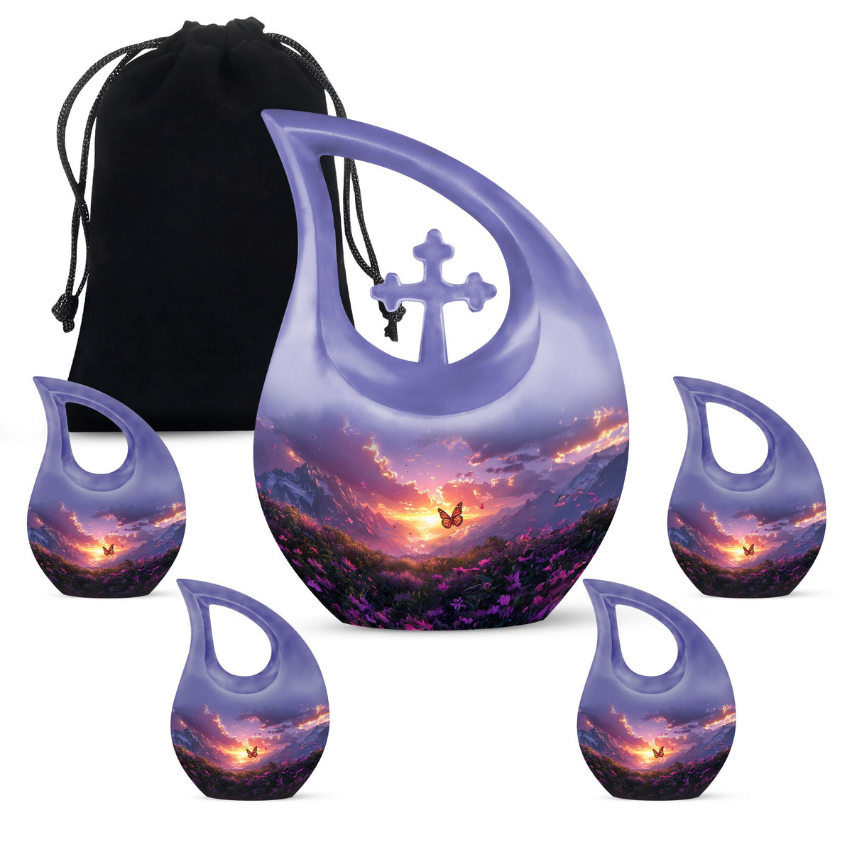 Purple Meadow Urns For Ashes - Keepsake Urns For Women