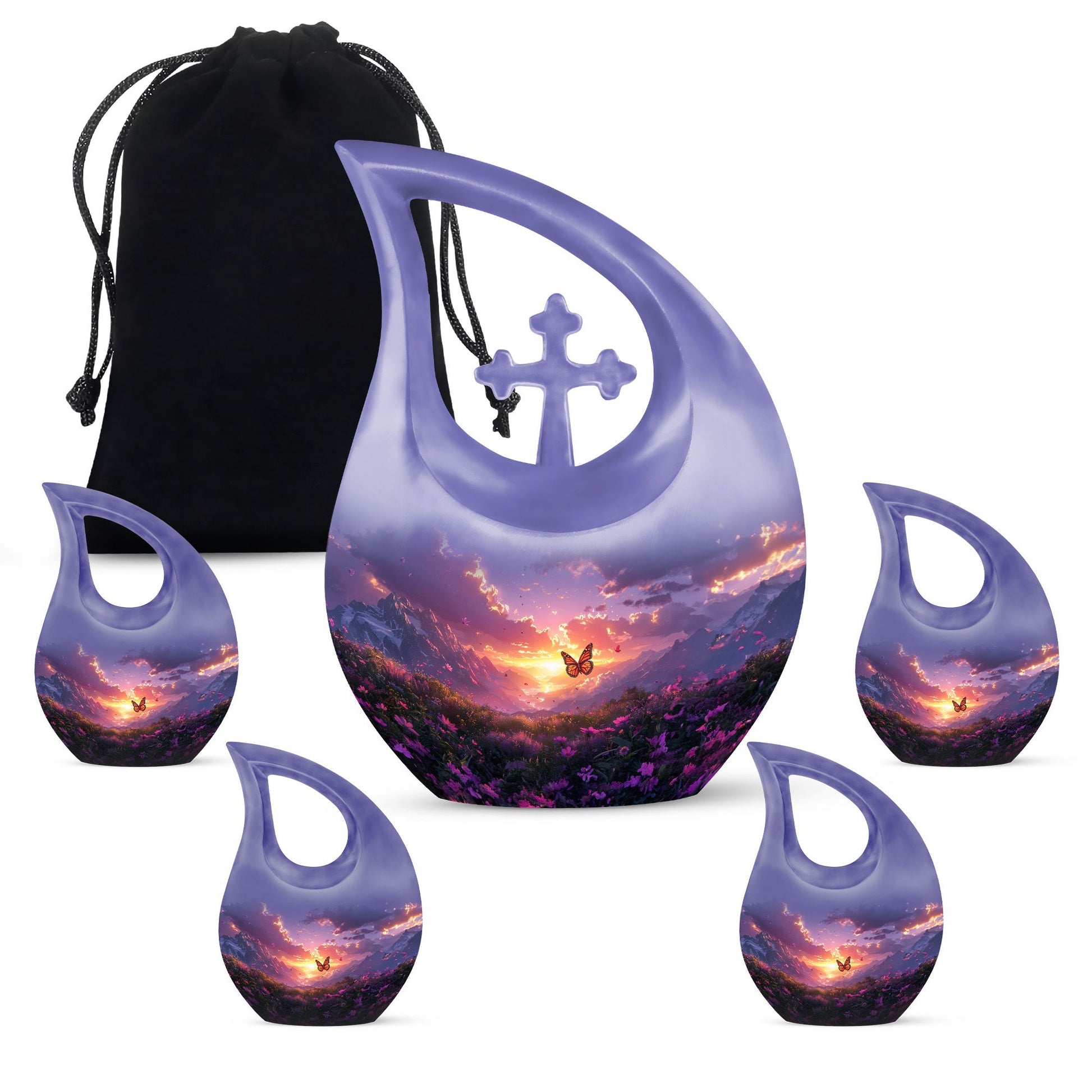 Purple Meadow Urns For Ashes - Keepsake Urns For Women
