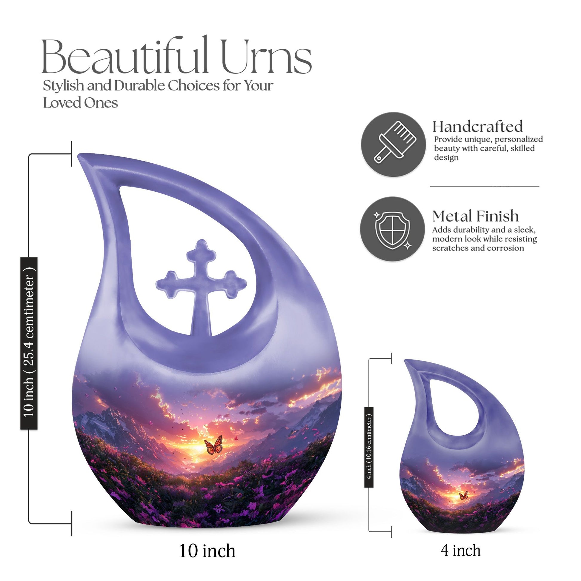 Purple Meadow Urns For Ashes - Keepsake Urns For Women