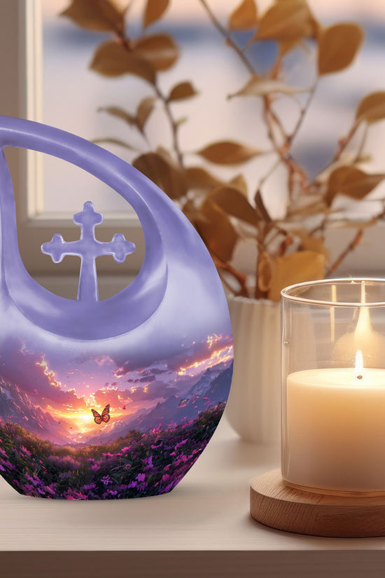 Purple Meadow Urns For Ashes - Keepsake Urns For Women