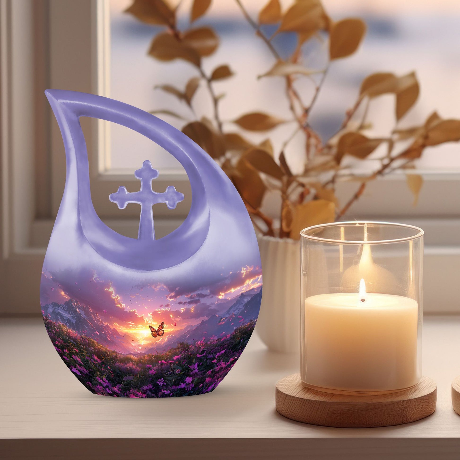 Purple Meadow Urns For Ashes - Keepsake Urns For Women