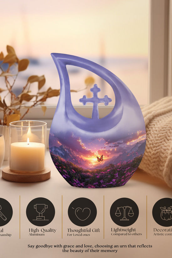 Purple Meadow Urns For Ashes - Keepsake Urns For Women