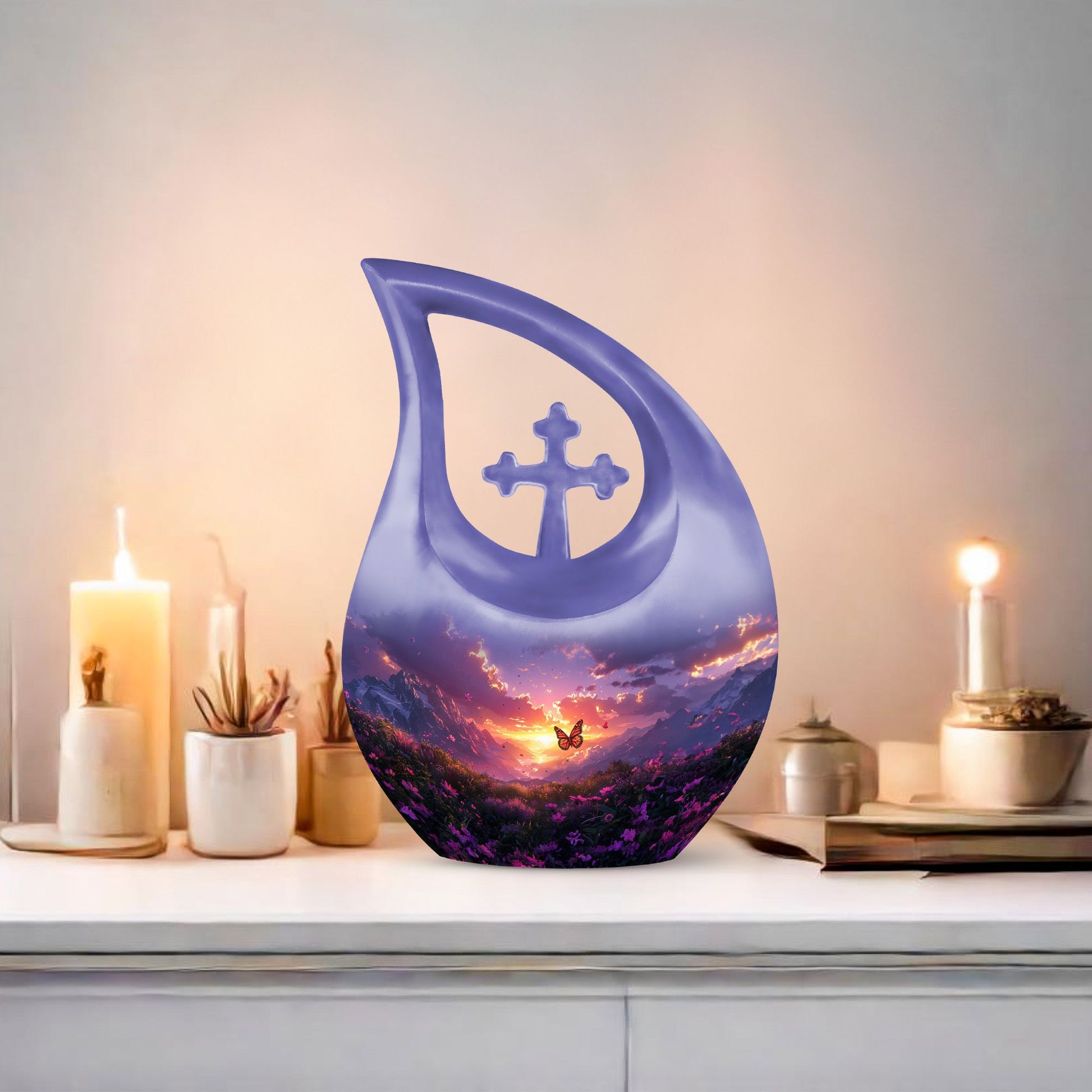 Purple Meadow Urns For Ashes - Keepsake Urns For Women