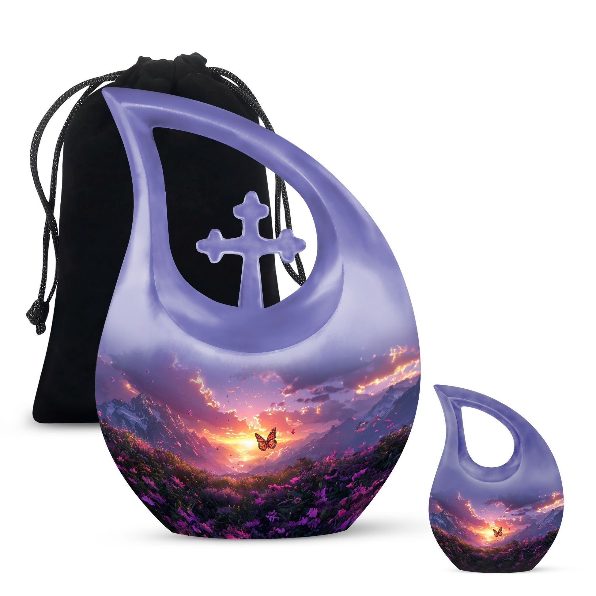 Purple Meadow Urns For Ashes - Keepsake Urns For Women
