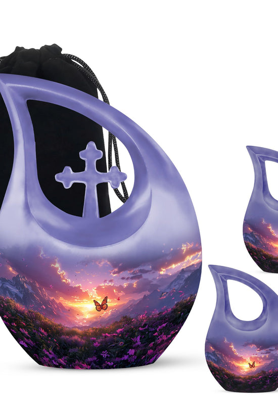 Purple Meadow Urns For Ashes - Keepsake Urns For Women