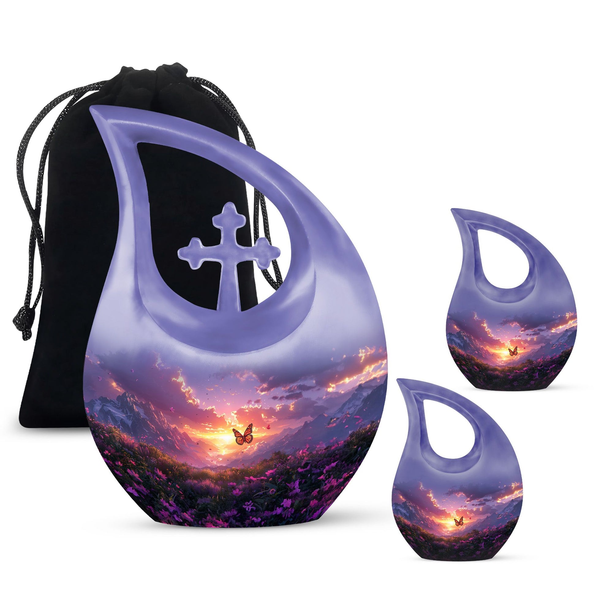 Purple Meadow Urns For Ashes - Keepsake Urns For Women