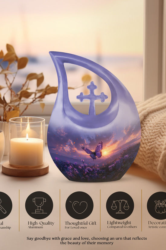 Purple Meadow Urns For Ashes - Cremation Urns For Men