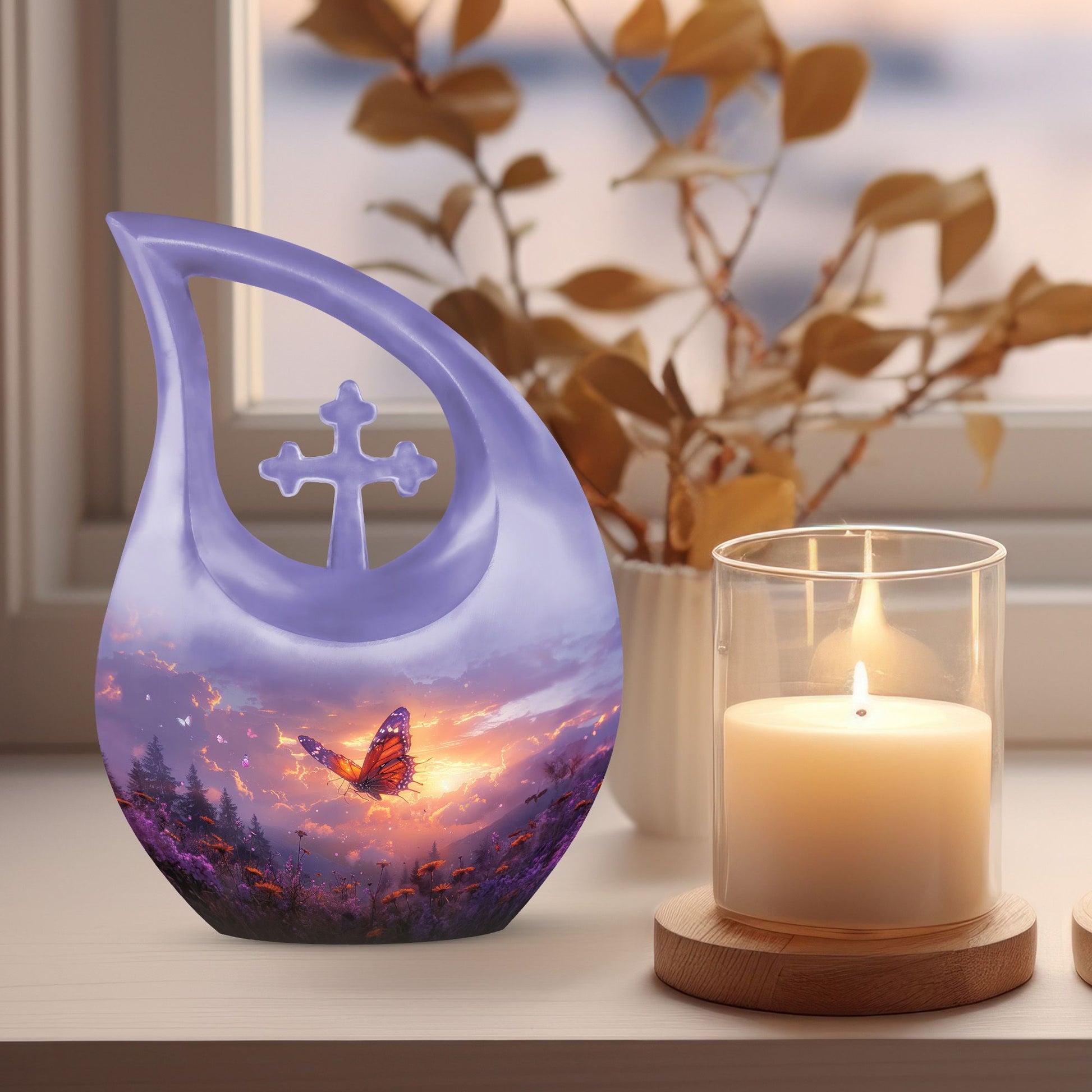 Purple Meadow Urns For Ashes - Adult Urns For Human Ashes Men