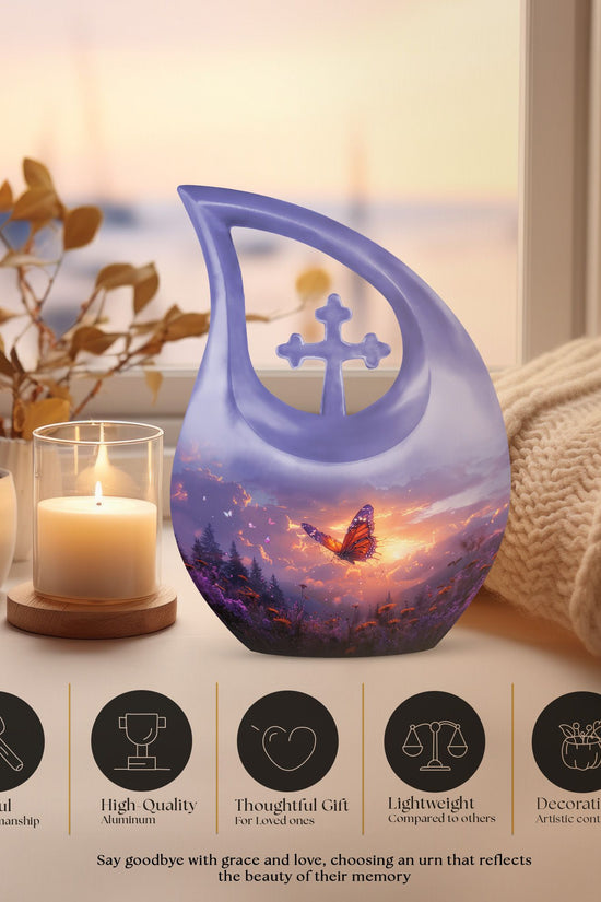 Purple Meadow Urns For Ashes - Adult Urns For Human Ashes Men