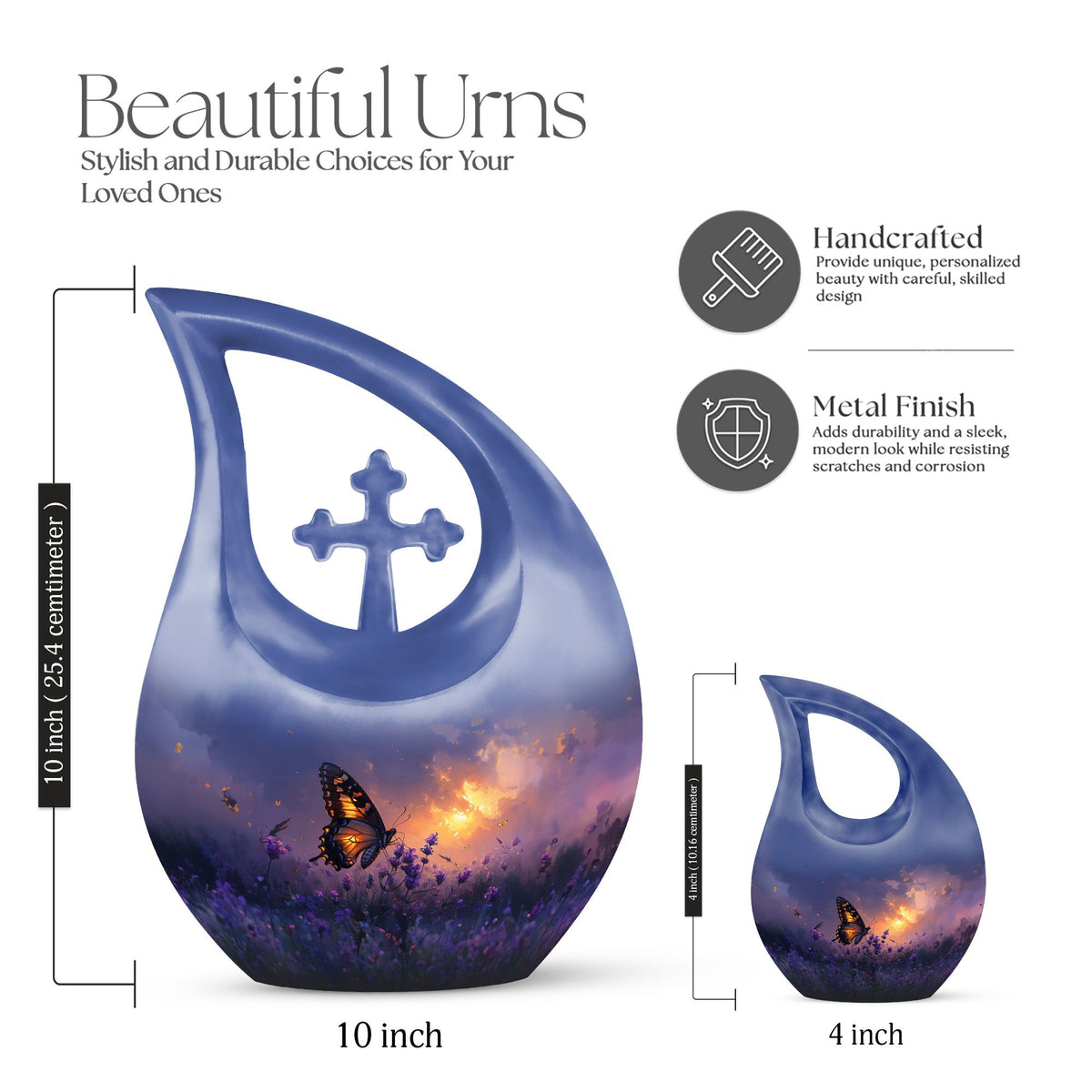 Purple Meadow Urns For Ashes - Funeral Urns For Adult Ashes Men