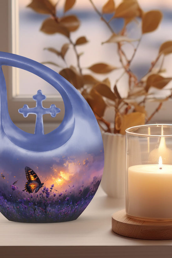 Purple Meadow Urns For Ashes - Funeral Urns For Adult Ashes Men
