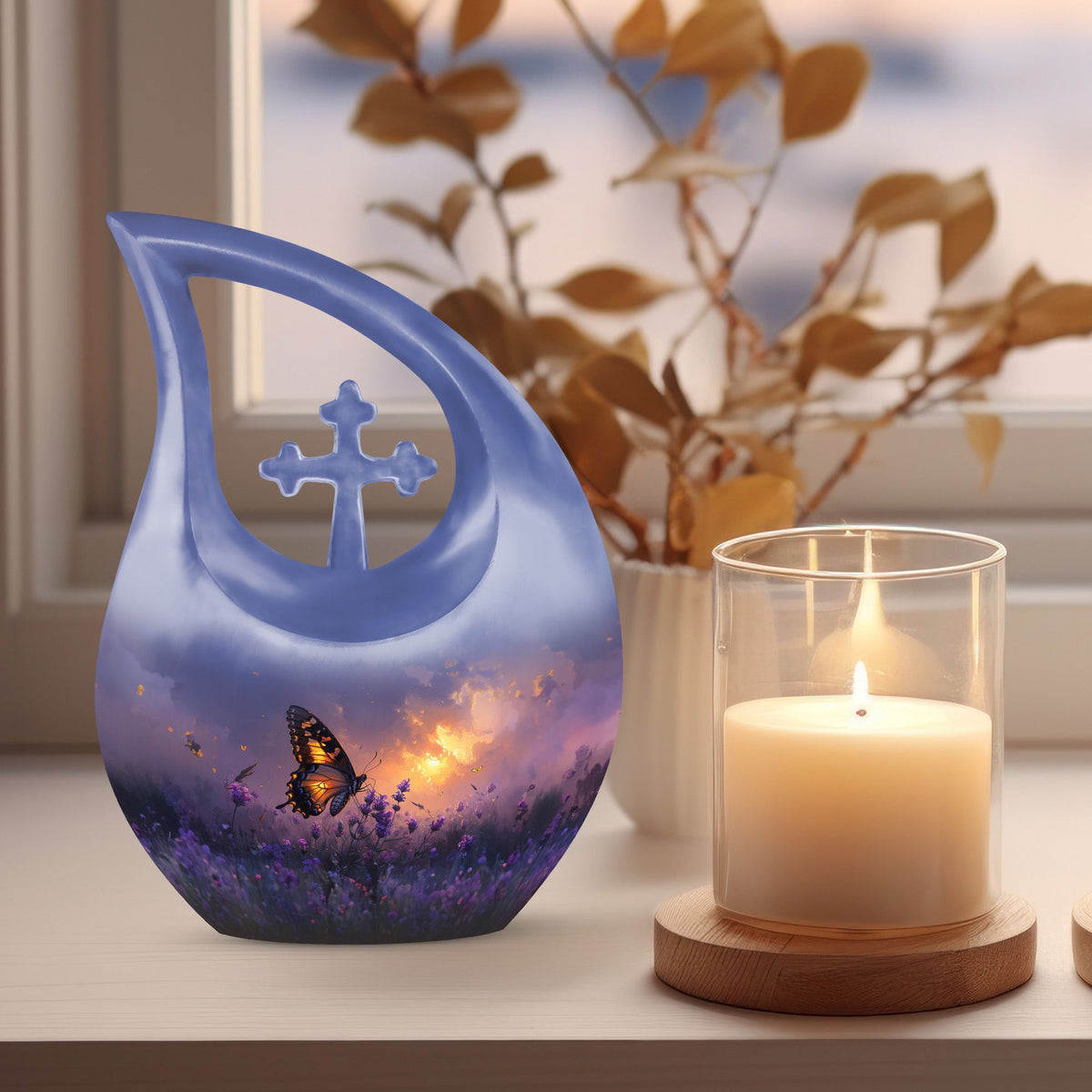 Purple Meadow Urns For Ashes - Funeral Urns For Adult Ashes Men