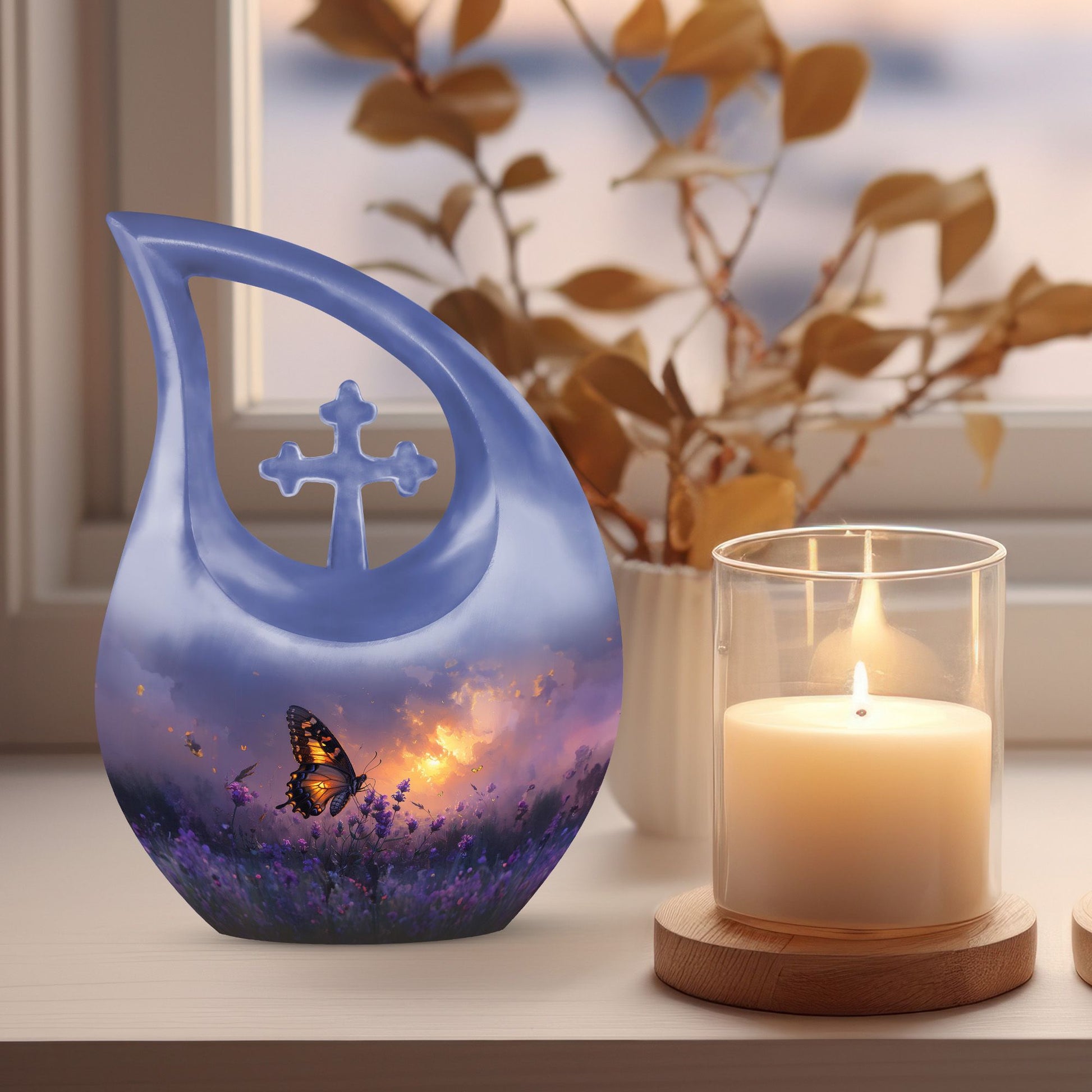 Purple Meadow Urns For Ashes - Funeral Urns For Adult Ashes Men