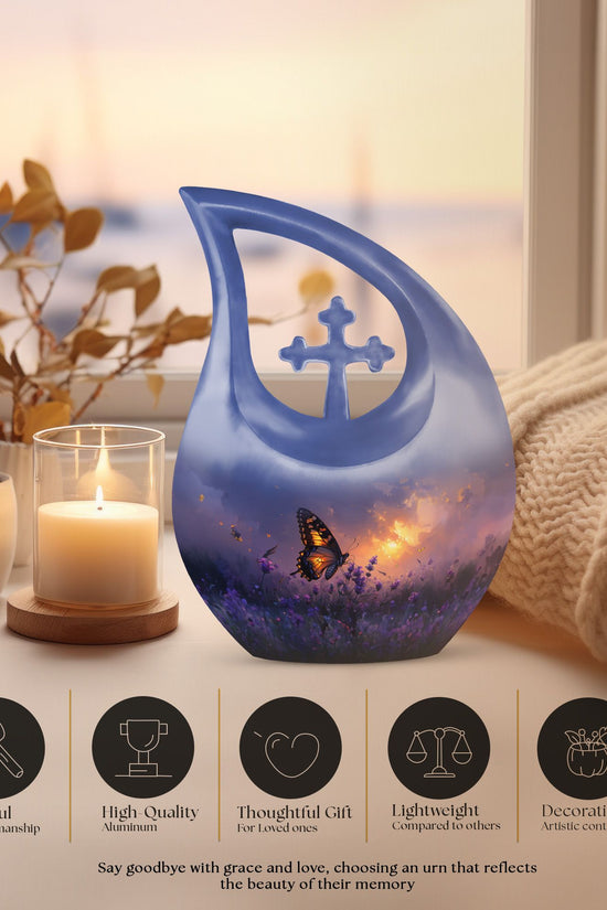Purple Meadow Urns For Ashes - Funeral Urns For Adult Ashes Men