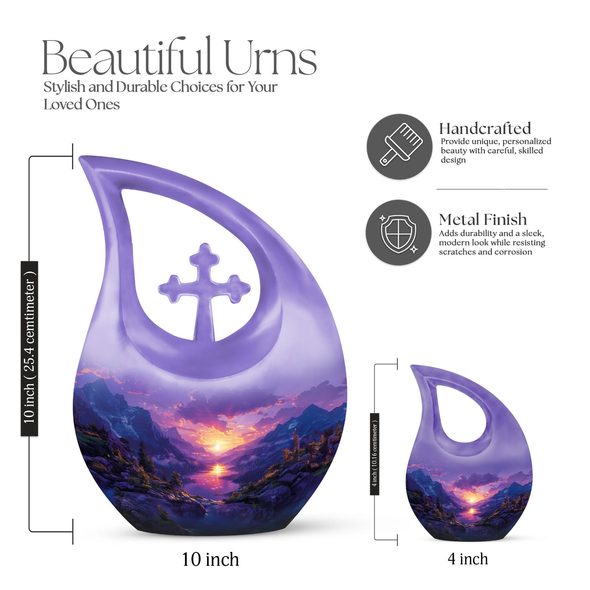 Purple Meadow Urns For Ashes - Adult Urns For Human Ashes Women