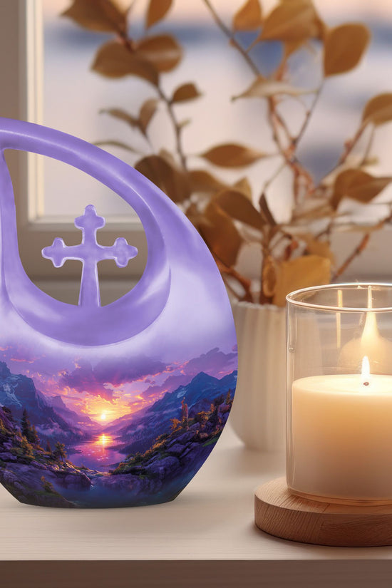 Purple Meadow Urns For Ashes - Adult Urns For Human Ashes Women