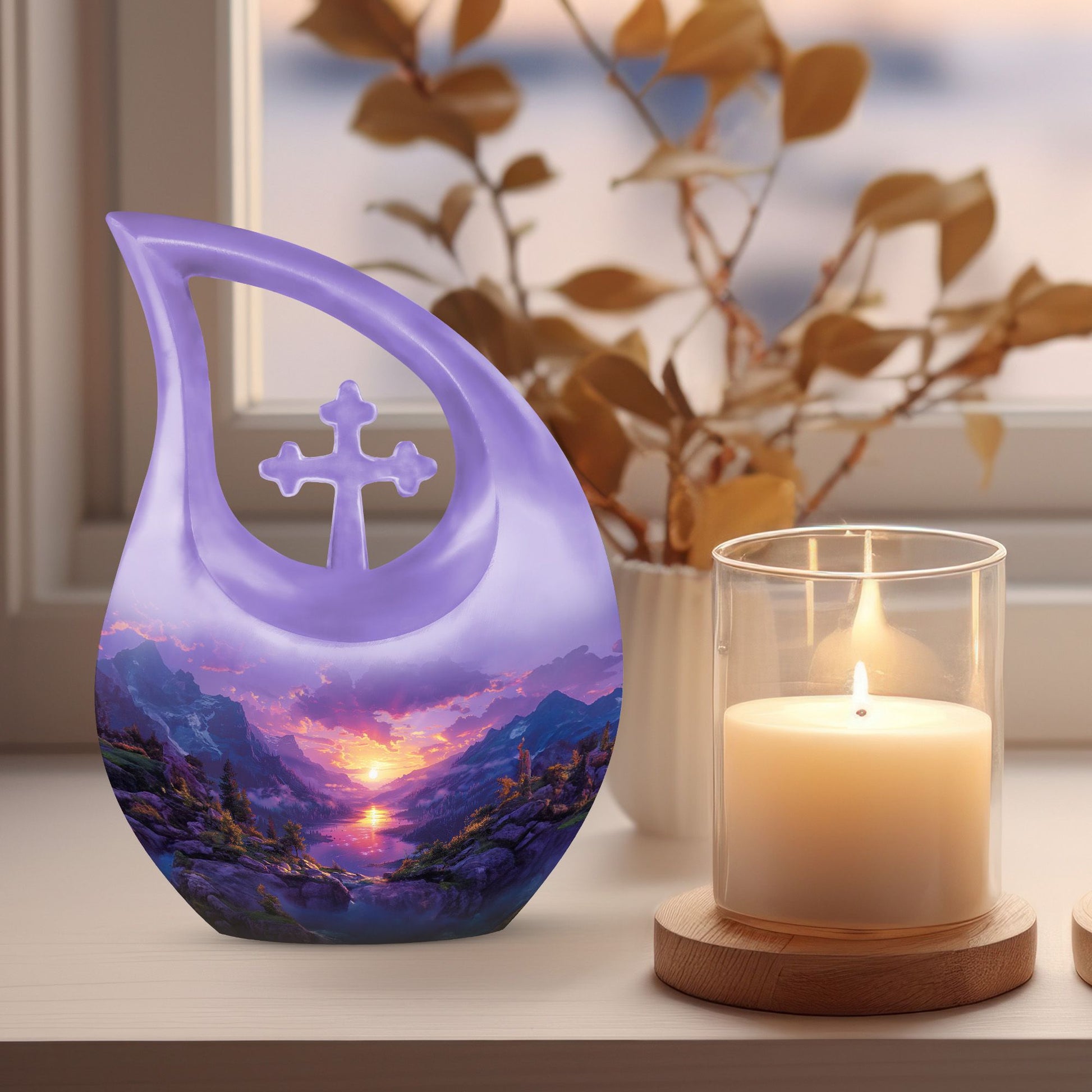 Purple Meadow Urns For Ashes - Adult Urns For Human Ashes Women
