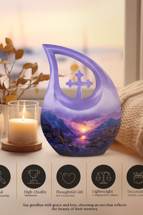 Purple Meadow Urns For Ashes - Adult Urns For Human Ashes Women