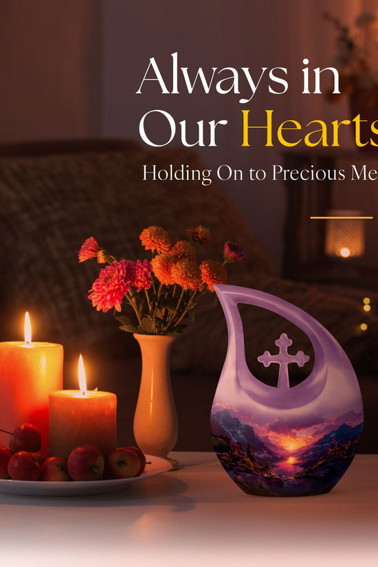 Purple Meadow Urns For Ashes - Adult Urns For Human Ashes Women