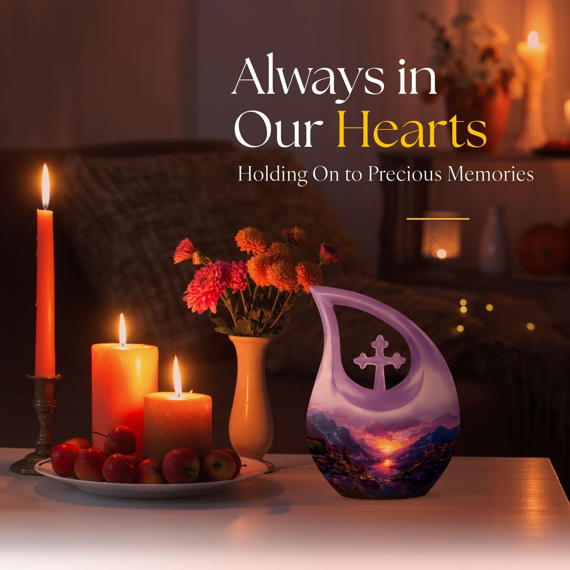 Purple Meadow Urns For Ashes - Adult Urns For Human Ashes Women